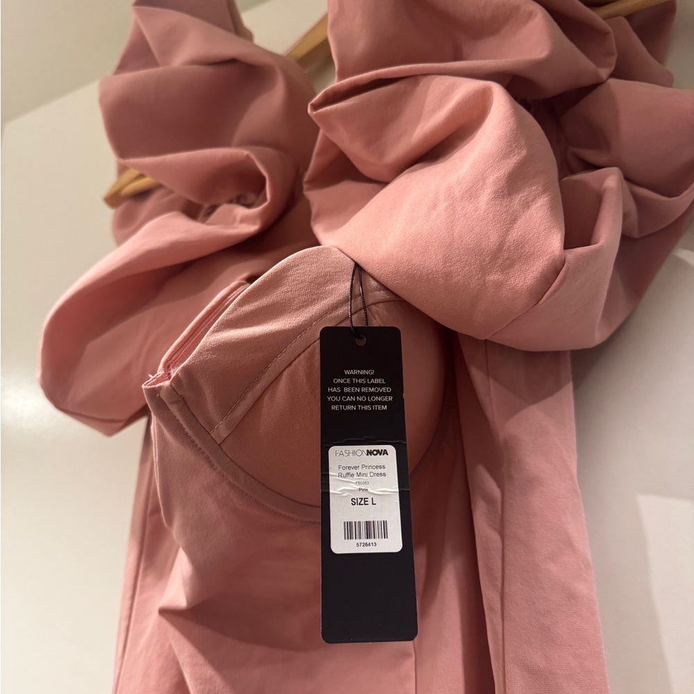 Fashion Nova Pink Ruffle Sleeve Mini Dress - Picture 4 of 5